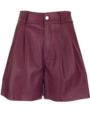 RED Valentino Pleated Detail High-Waisted Shorts - Purple