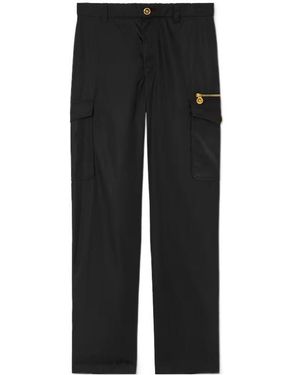 Versace Elasticated-Waistband Cargo Trousers - Black