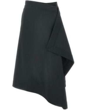Ami Paris Wrapped Midi Skirt - Black