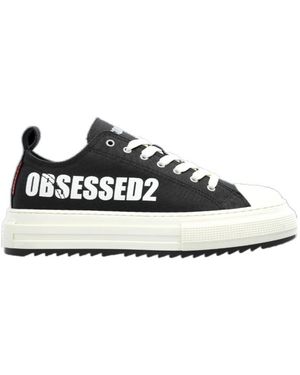 DSquared² Sprinter Logo Printed Lace-Up Trainers - Black