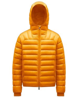 Moncler Hooded Padded Down Jacket - Orange