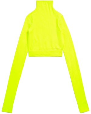 Balenciaga Turtleneck Cropped Top - Yellow