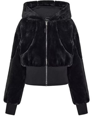 Moose Knuckles Rose De Bunny Insulated Bomber Jacket - Black