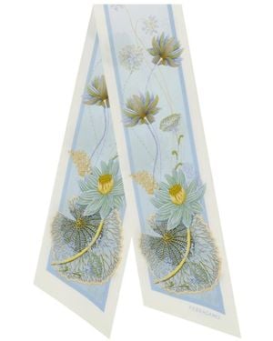 Ferragamo Water Lily Print Silk Bandeau - Blue