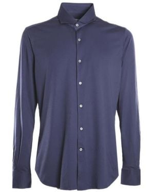 Loro Piana Long-Sleeve Slim-Fit Shirt - Blue