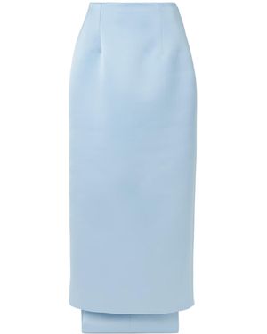 Emilia Wickstead Satin Midi Skirt - Blue