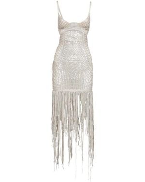 The Attico Embellished Midi Dress - White