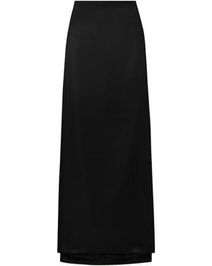 Brandon Maxwell The Monroe Draped Silk-Twill Maxi Skirt - Black