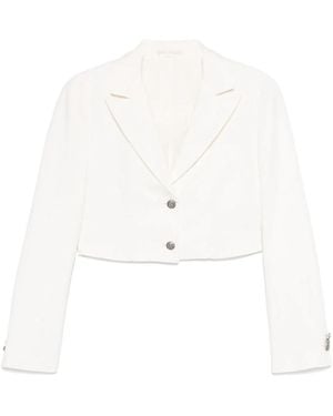Palm Angels Cropped Blazer - White