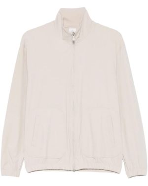 Eleventy Zip-Up Stand-Collar Jacket - White