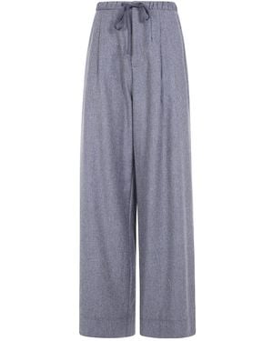 Soeur Drawstring Wool Casual Pants - Gray