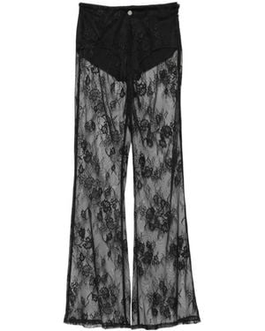 Patrizia Pepe Lace Flared Casual Pants - Black