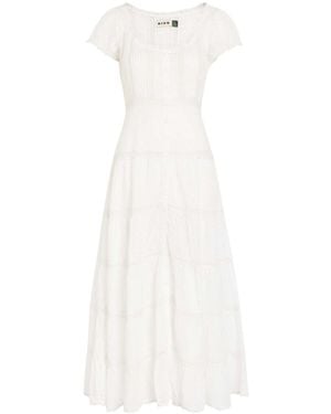 RIXO London Broderie Anglaise Cotton Midi Dress - White