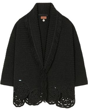 Alanui Long-Sleeved Knitted Cardigan - Black