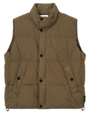 Stone Island Wind-Resistant Down Vest With Anti-Drop - Green