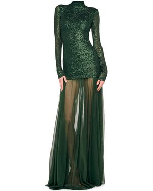 mesh multicolor dress Multicolor Floral V-Neck Ruffle Maxi Dress