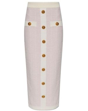 Balmain Buttoned Tweed Skirt - Multicolor