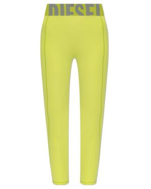 DIESEL Logo-Waistband Leggings - Yellow