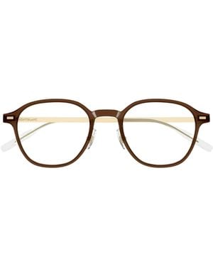 Montblanc Eyewear Square Frame Glasses - Metallic