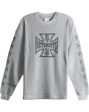 Vetements Long-Sleeved Crewneck Sweatshirt - Grey