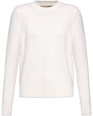 Burberry Crewneck Knit Jumper - White