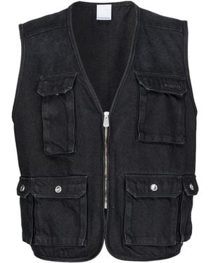 Pinko Zip-Up Denim Gilet - Blue
