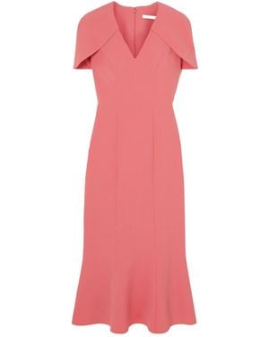 Safiyaa Capeeffect Stretchcrepe Midi Dress - Pink