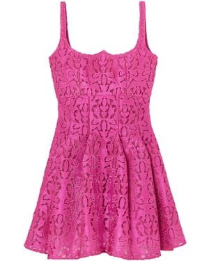 Emilia Wickstead Pleated Embossed Mini Dress - Pink