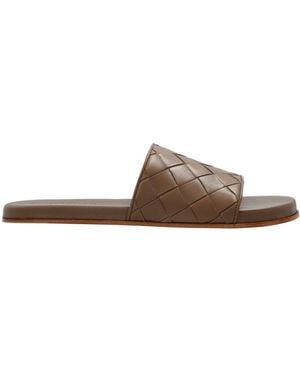 Bottega Veneta Sunday Intrecciato Slip-On Sandals - Brown
