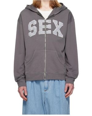 Carne Bollente Zipcode Desire Sex Long-Sleeved Hoodie - Grey