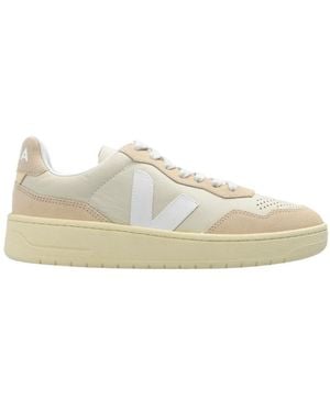 Veja V-90 Lace-Up Trainers - Natural