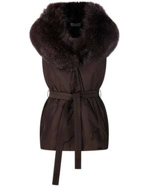 Yves Salomon Sleeveless Padded Vest - Black
