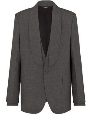 Dior Jacket With Collar Appliqué - Grey