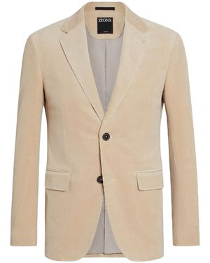 ZEGNA Cashco Single-Breasted Jacket - Natural