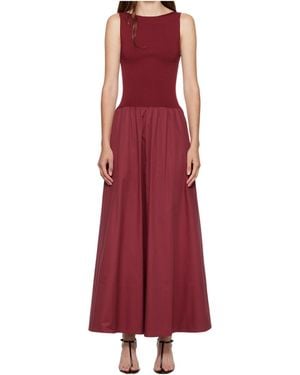 St. Agni Ribbed Sleeveless Dress - Red
