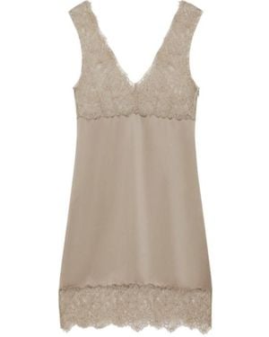 Marella Lace-Insert Dress - Brown