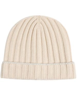 Brunello Cucinelli Ribbed Cashmere Beanie Hat - Natural