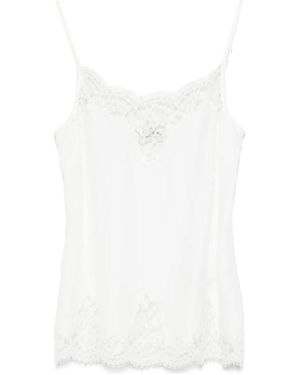 ERMANNO FIRENZE Lace-Trim Tank Top - White