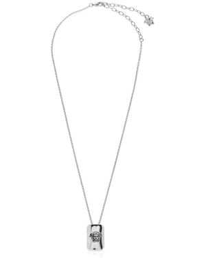 Versace Medusa-Plaque Necklace - White