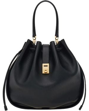 Ferragamo Hug Buckle Bucket Bag - Black