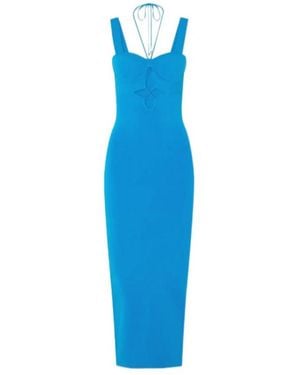 Galvan London Cutout Stretch Midi Dress - Blue
