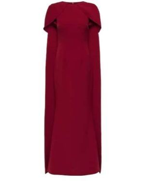 Safiyaa Ginkgo Caped Gown - Red