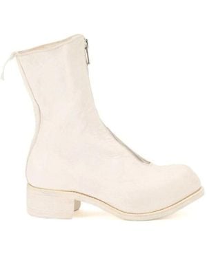 Guidi Pl2 Front Zipper Ankle Boot - Natural