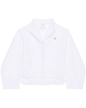 Givenchy Logo Plaque Collared Shirt - White