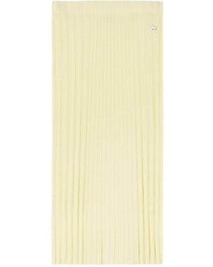 Maison Kitsuné Maison Kitsuné Ribbed-Knit Pencil Midi Skirt - Yellow