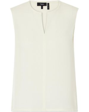 Theory Sleeveless Chiffon Top - White
