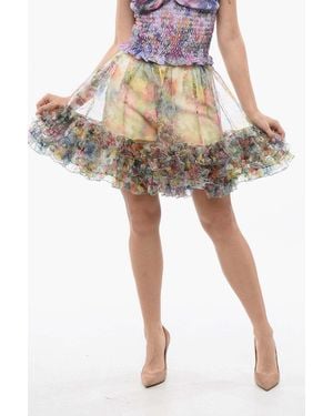 Viktor & Rolf Ruffled Floral-Pattern Skirt - Multicolour