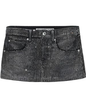 Alexander Wang Embellished Hotfix Mini Skirt - Black