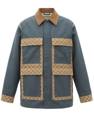 Gucci Monorammed Corduroy Overshirt - Blue