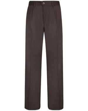 Incotex Pleated Straight-Leg Pants - Brown